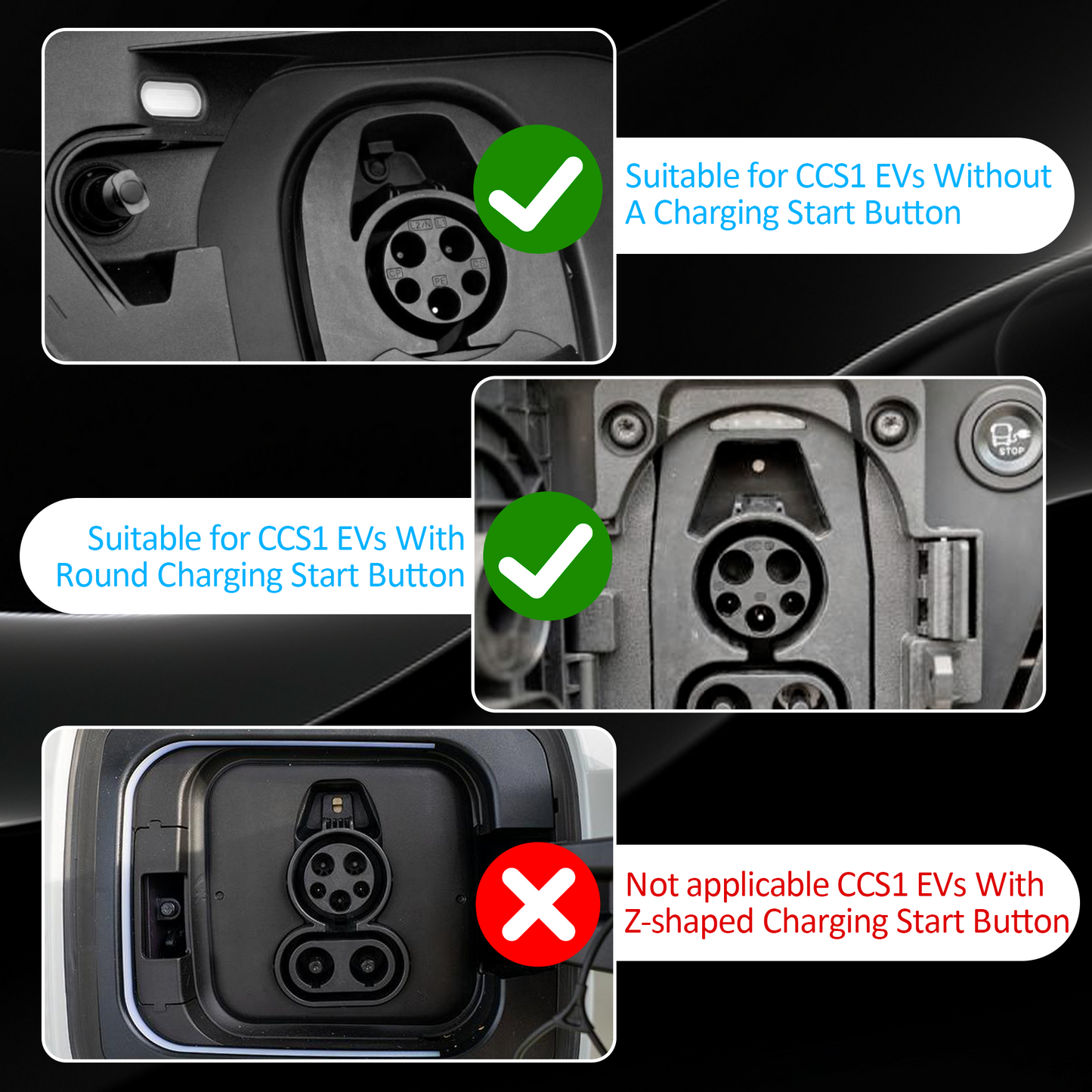 EVPEIWE CCS2 to CCS1 EV Charging Adapter, 250kW Max DC/AC Fast Charger Connector