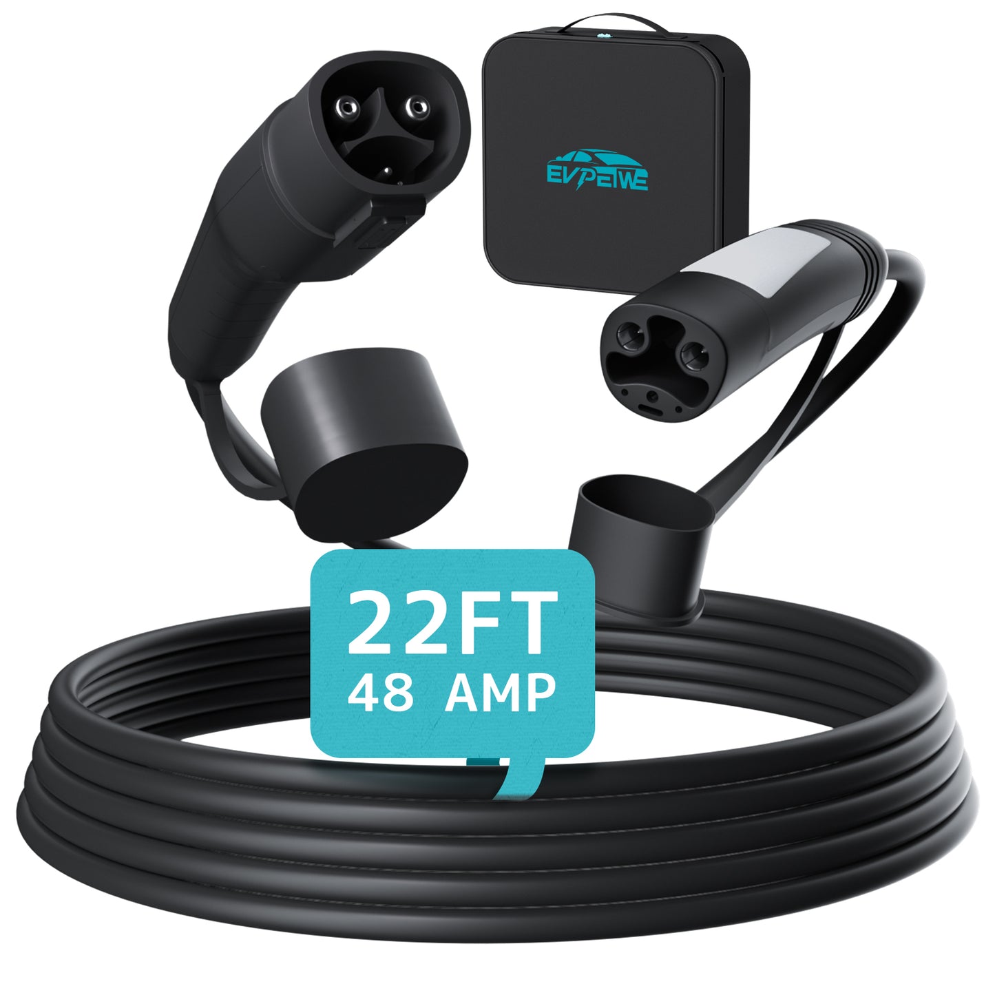 EVPEIWE NACS (Tesla) EV Charger Extension Cable 22FT, 48A/11kW