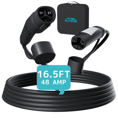 Prolunga per caricabatterie EV EVPEWE 48A 11KW Tesla NACS, cavo impermeabile da 5/6,7/7,6/10 M per Model 3/Y/S/X/CT