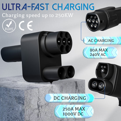 EVPEIWE CCS2 to NACS Fast Charging Adapter for Tesla Cybertruck & All NACS Tesla Models
