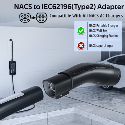 EVPEIWE NACS to Type2 EV Adapter 60A 11kW