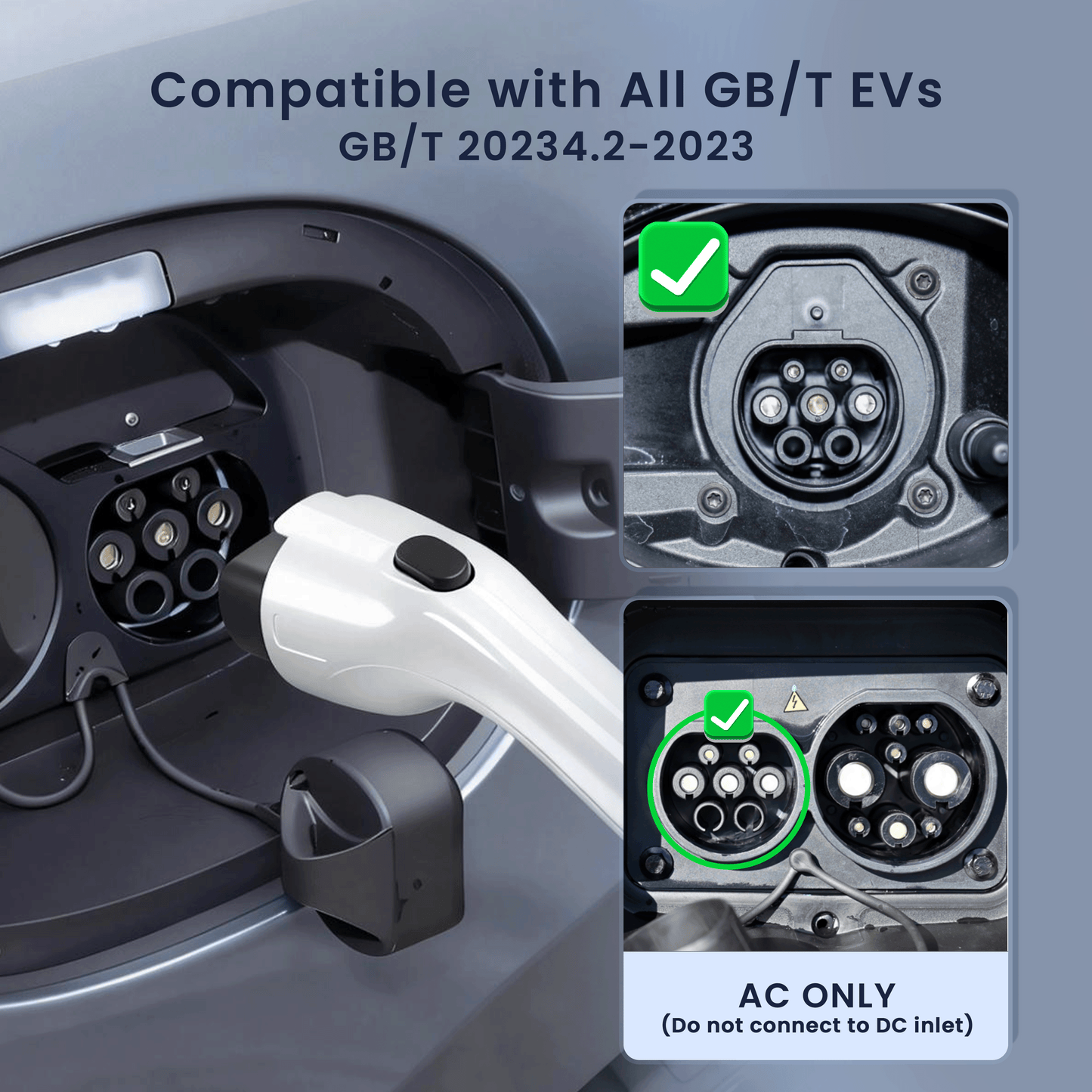 EVPEIWE Type 2 to GB/T EV Charging Cable 5M, 7kW & 22kW 32A AC Cord