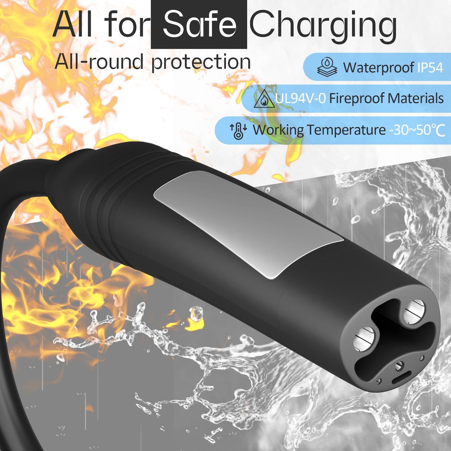 EVPEIWE Type 2 to NACS EV Charger Extension Cable 16FT, 32A/7.2kW