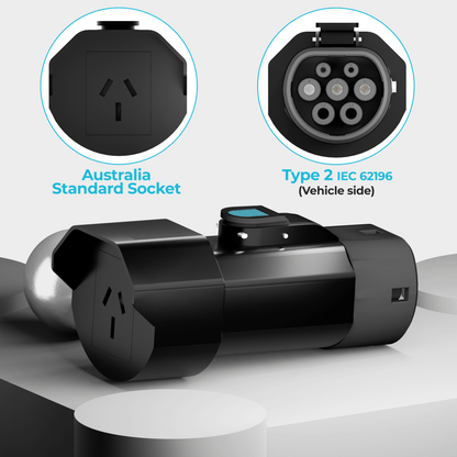 EVPEIWE Type 2 to AU 3-Pin EV Discharger Adapter | V2L for Chery Tiggo 7/8/9 PHEV, Omoda E5 & Xpeng G6/X9/G9 | 15A/220V