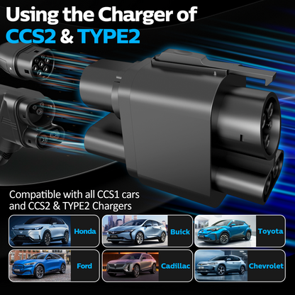 EVPEIWE CCS2 to CCS1 EV Charging Adapter, 250kW Max DC/AC Fast Charger Connector