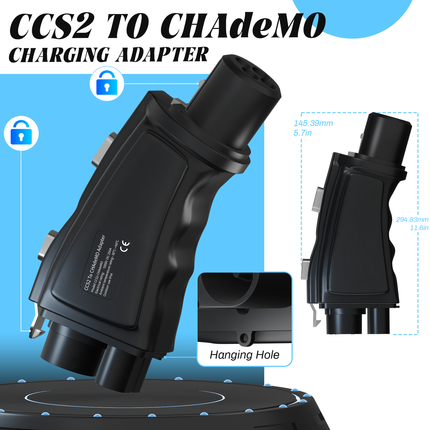 EVPEIWE CCS2 to CHAdeMO Charging Adapter 250A 1000V