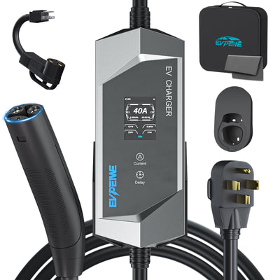 EVPEIWE 40A NACS Portable EV Charger, 25FT NEMA 14-50 for Tesla