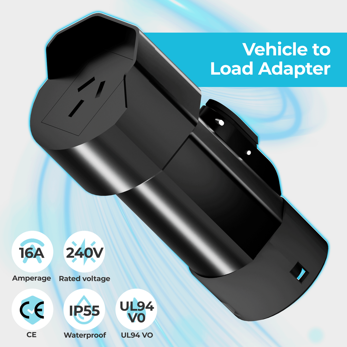 EVPEIWE Type 2 to AU 3-Pin EV Discharger Adapter | V2L for Chery Tiggo 7/8/9 PHEV, Omoda E5 & Xpeng G6/X9/G9 | 15A/220V