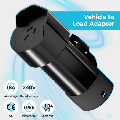 EVPEIWE Type 2 to AU 3-Pin EV Discharger Adapter | V2L for Chery Tiggo 7/8/9 PHEV, Omoda E5 & Xpeng G6/X9/G9 | 15A/220V