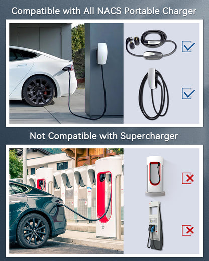 EVPEIWE NACS (Tesla) EV Charger Extension Cable 33FT, 48A/11kW
