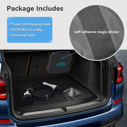 EVPEIWE Type2 to Type2 EV Charging Cable, Single/Three Phase 16A/32A(3.6/7.2/11/22KW)